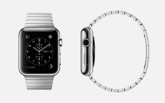 Часы смарт Apple Watch 38мм (серебристный стальной с застежкой "бабочка" на кнопках )