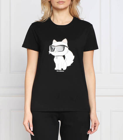 футболка ikonik 2.0 choupette Karl Lagerfeld - черный(230W1703)