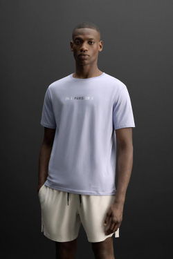 ZARA ФУТБОЛКА С ПРИНТОМ PARIS, ЛАВАНДОВЫЙ