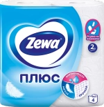 Туалетная бумага Zewa Плюс белая двухслойная 4 рул.