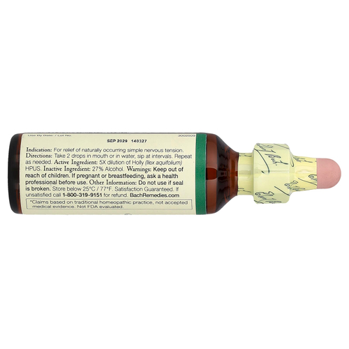Bach, Original Flower Remedies, Холли, 20 мл (0,7 жидк. унц.)