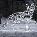 светодиодная фигура лисы, холодный белый свет