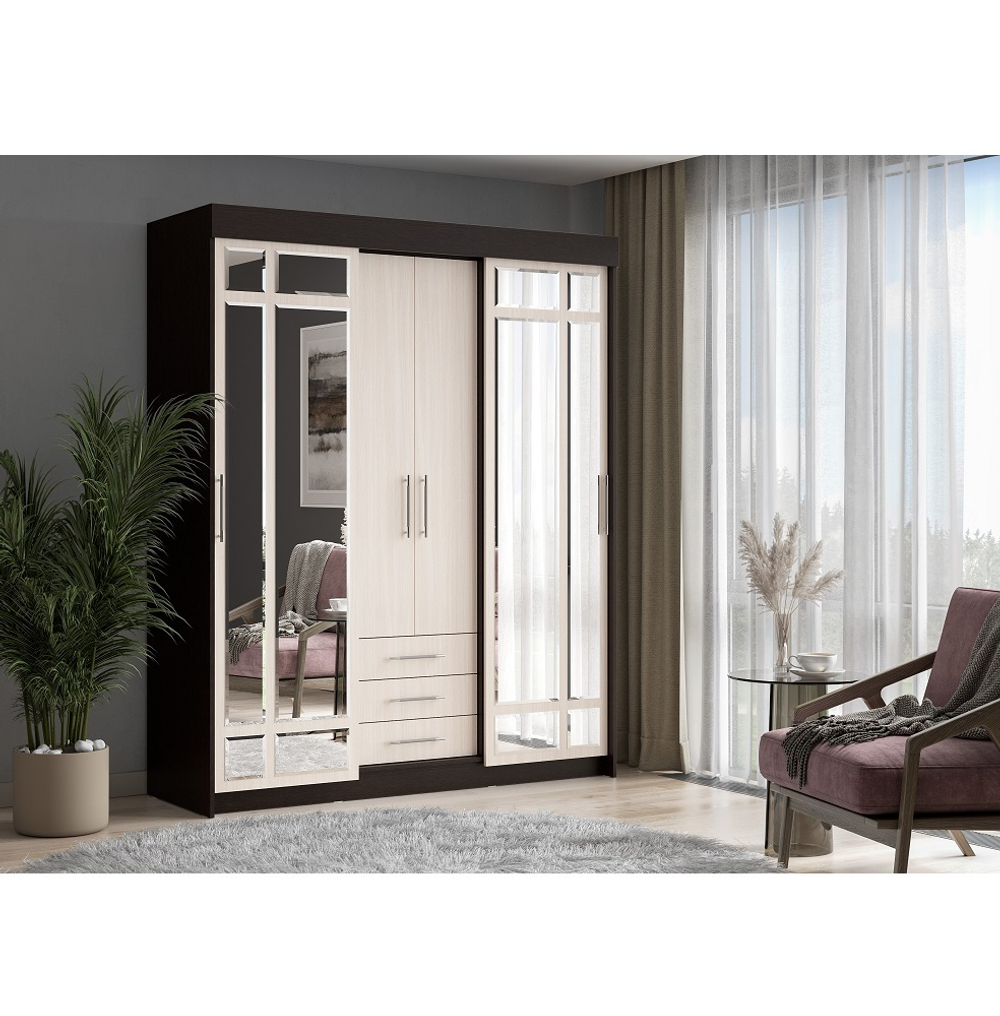 Шкаф-купе Фортуна, венге/дуб белфорд