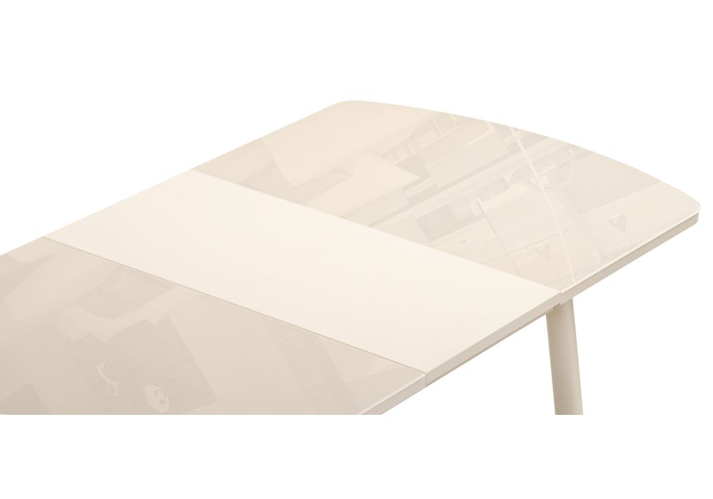 Стеклянный стол Калверт 94(126)х64х75 кремовый