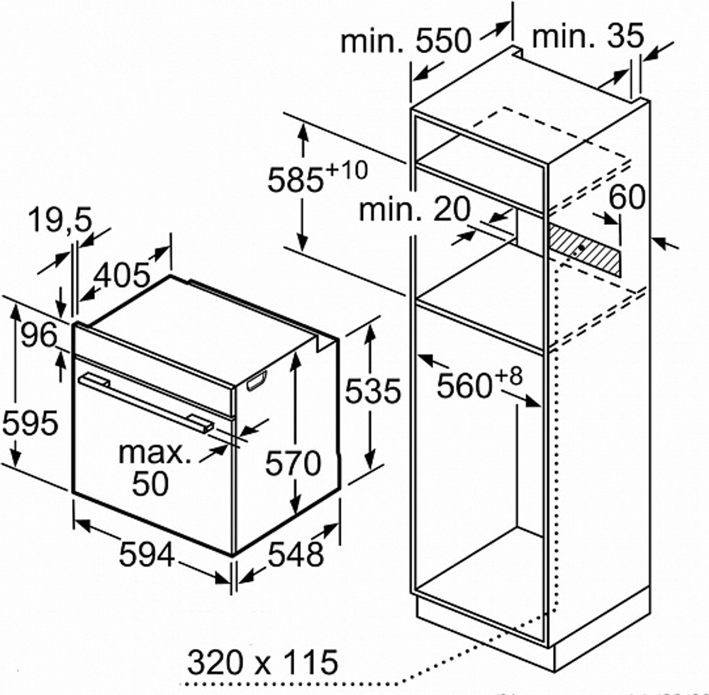 Встраиваемый электрический духовой шкаф Bosch HBA534EB0