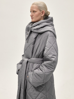 Утепленный платок "Косынка". Серый