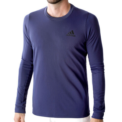 Мужское теннисное поло adidas Heat Ready Long Sleeve Men - Dark Blue, Black