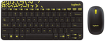 Комплект клавиатура + мышь Logitech MK240 Nano, black/yellow
