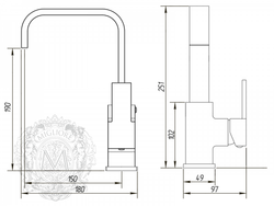 Смеситель для раковины Migliore Kvant ML.KVT-2714 схема