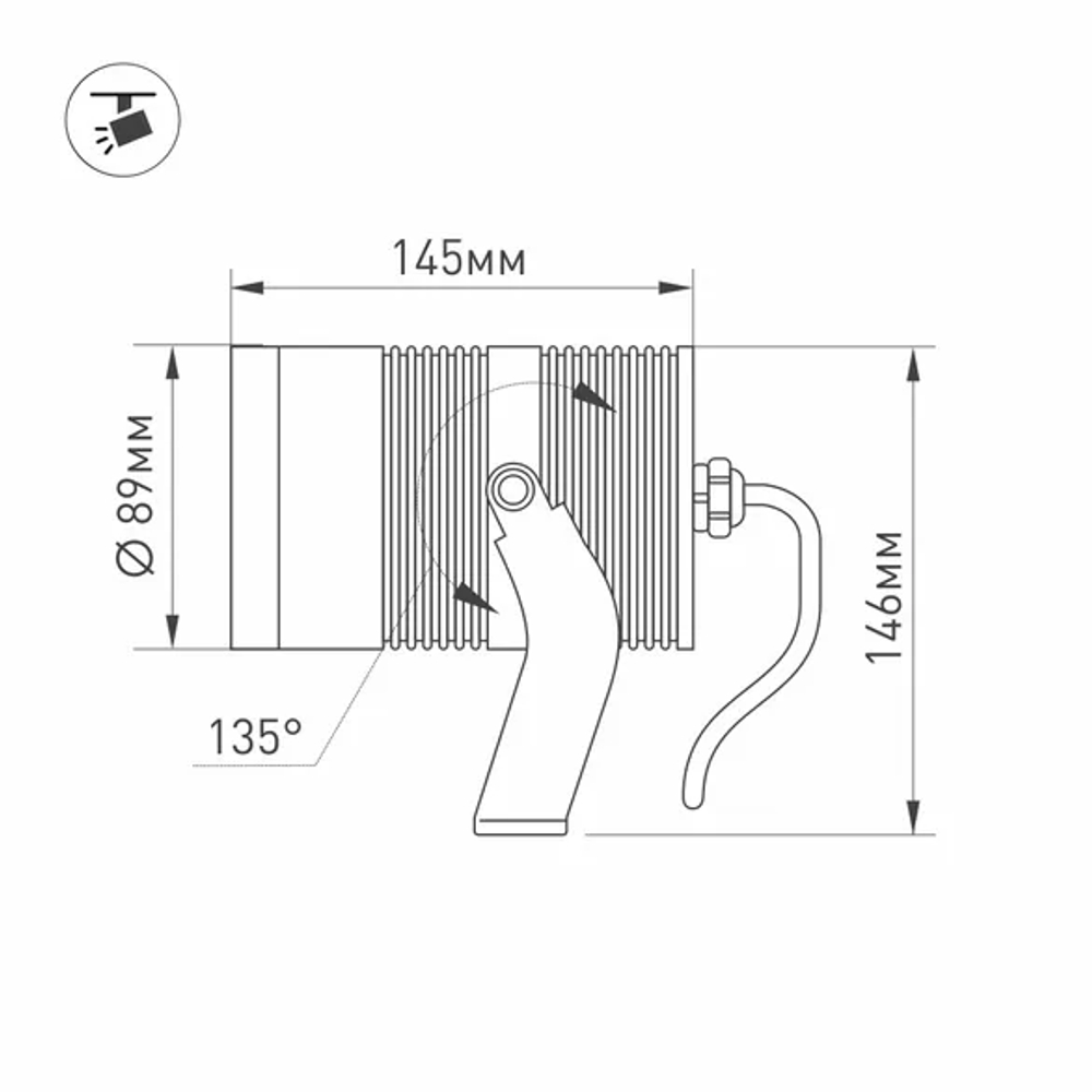 Светильник ALT-RAY-R89-25W Warm3000 (DG, 24 deg, 230V) (Arlight, IP67 Металл, 3 года) 026448