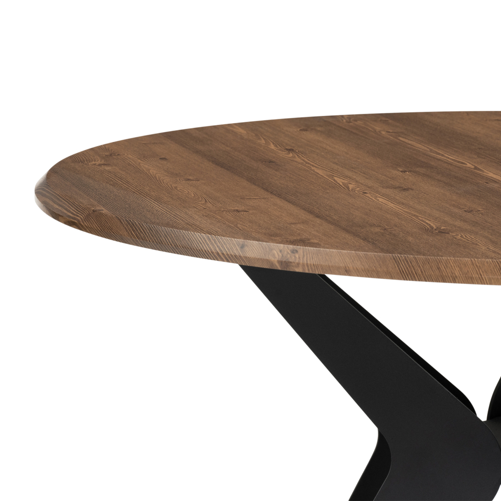 Стол деревянный Woodville Рикла 100х76 орех кантри, черный, ножки черные