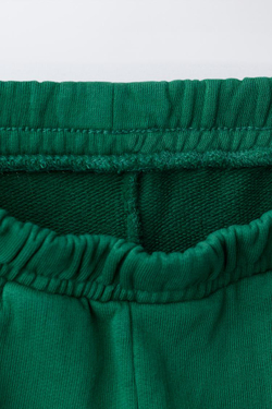 ZARA КОМПЛЕКТ ИЗ ТОЛСТОВКИ И БРЮК WIDE LEG С НАШИВКОЙ, ЗЕЛЕНЫЙ