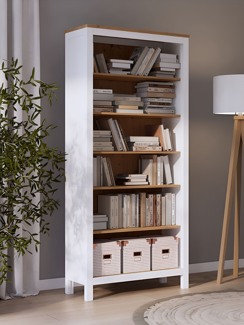 IKEA Шкаф стеклянный HEMNES стекло/стекло, 198х90х37, белый/св-коричневый, из массива дерева, КЫМОР (ХЕМНЭС ИКЕА), массив сосны