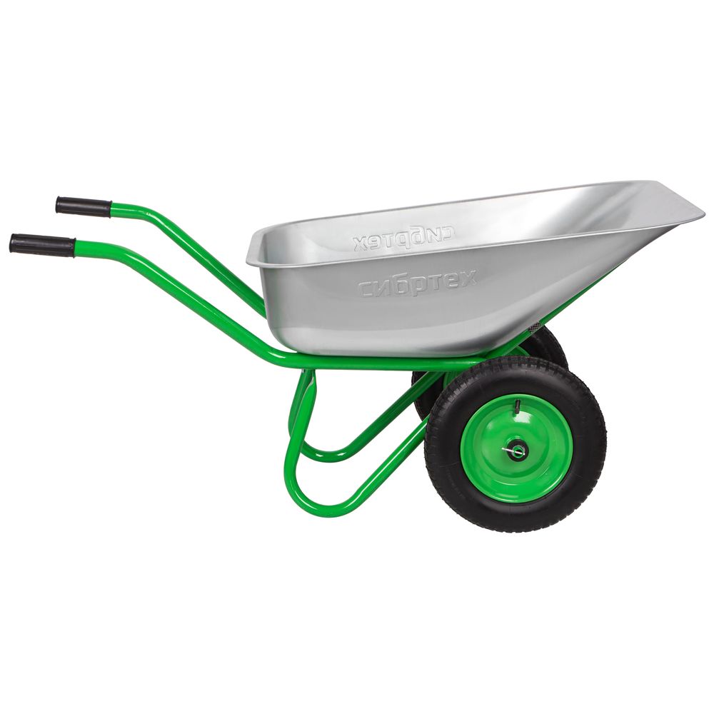 689643 Тачка садово-строительная 2-х колесная, грузоподъемность 230 кг, объем 90л Сибртех