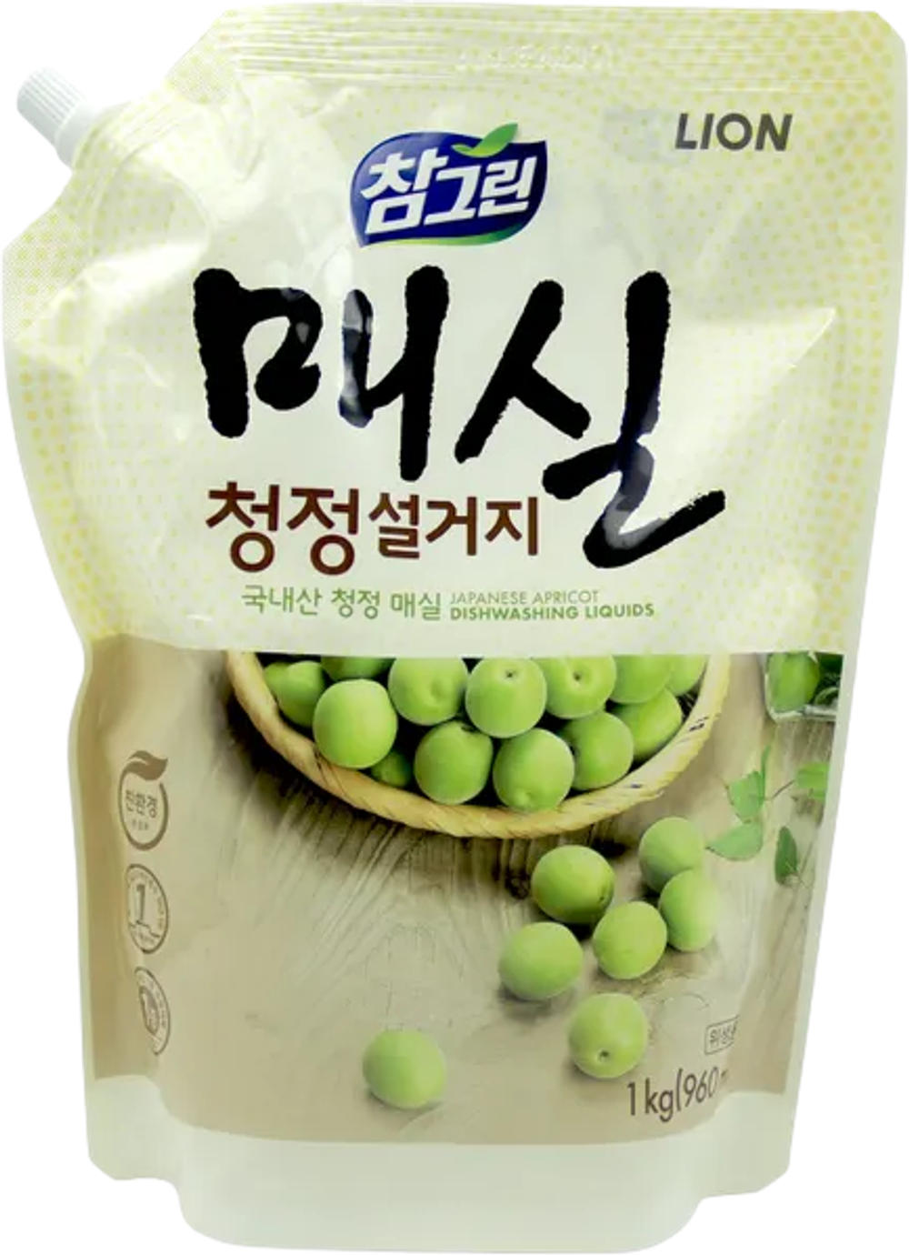 Lion Средство для мытья посуды, овощей и фруктов Chamgreen Plum, 300 гр