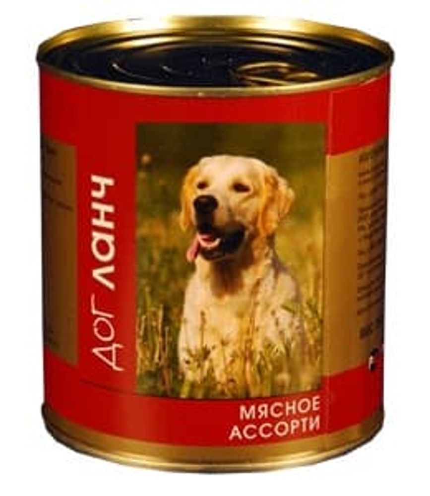 Влажный корм DOG LUNCH для собак, Мясное ассорти в желе, банка 750г Влажный корм DOG LUNCH для собак, Мясное ассорти в желе, банка 750г