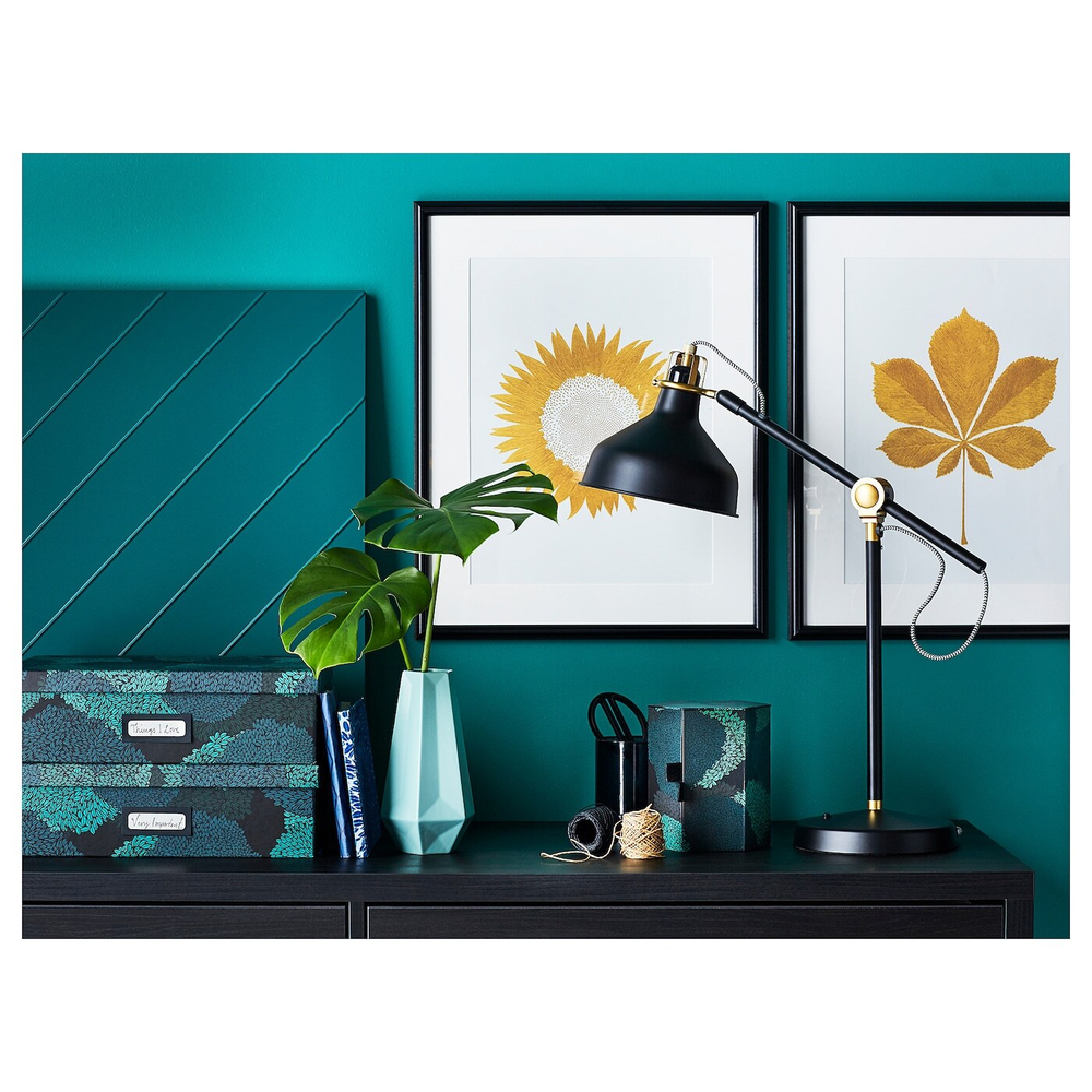 Настольный светильник IKEA RANARP (РАНАРП), Черный, 42 см