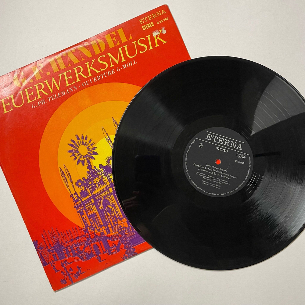 Винтажная виниловая пластинка LP G.F.Handel Гендель, G. Ph. Telemann Телеманн Feuerwerksmusik / Ouverture G moll (ГДР 1972)