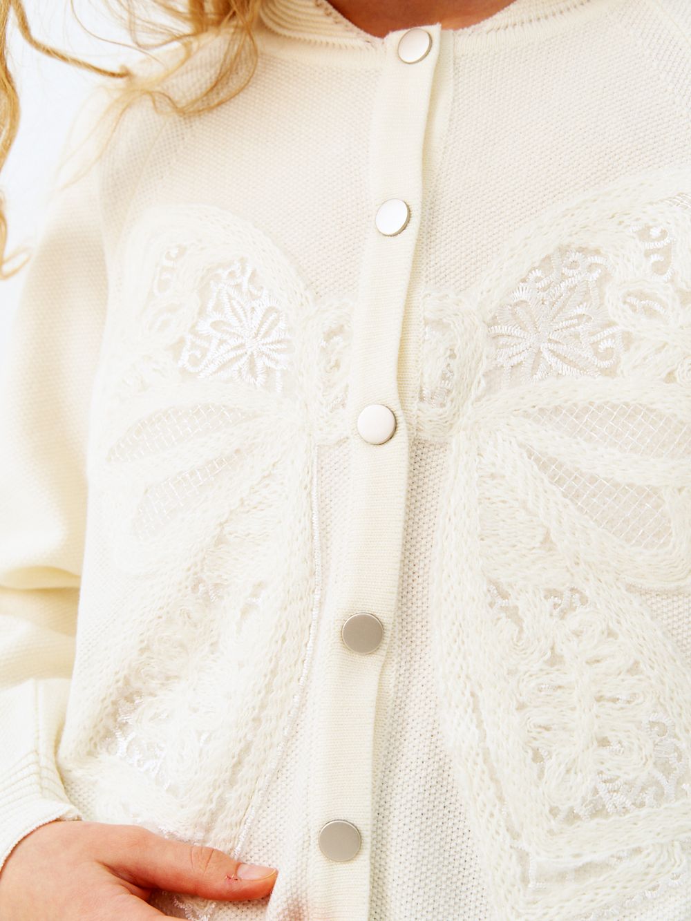 Кардиган для девочки AT1118 молочный