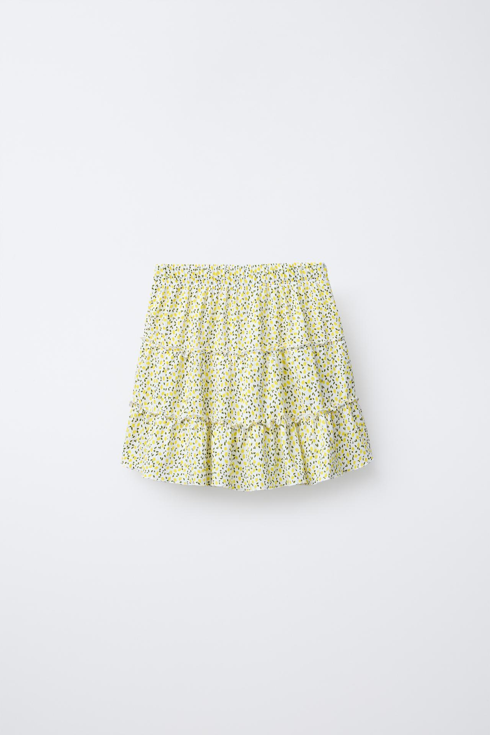 ZARA ЮБКА-ШОРТЫ ИЗ РЕЛЬЕФНОЙ ТКАНИ С ПРИНТОМ, ЖЕЛТЫЙ