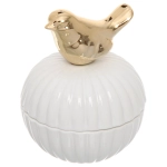 Шкатулка керамическая «GOLD Podarok», птичка, цвет белый, 9,8*7,5*3см (в инд. коробке)