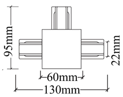 Соединитель Т-образный (однофазный) для встраиваемого шинопровода Crystal Lux CLT 0.2211 02 WH