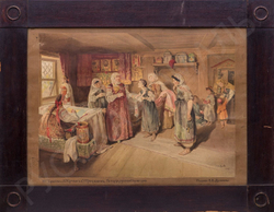 Лебедев К.В. (1852–1916). В светлице (В тереме). Россия, 1907 г. Бумага, хромолитография.