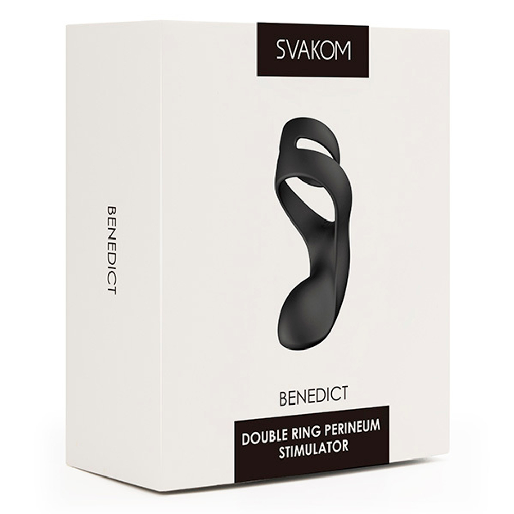 Черное эрекционное кольцо для стимуляции промежности Svakom Benedict Double Ring Perineum Stimulator SL01