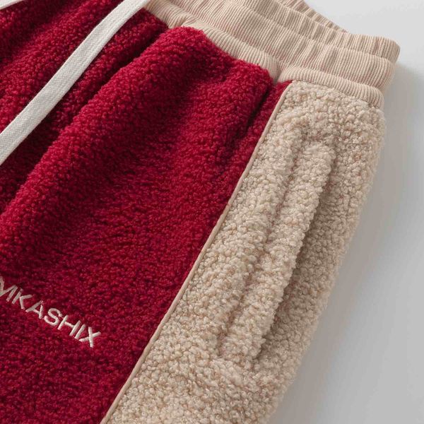 Брюки Little Lamb бордовый/песочный - фото 4