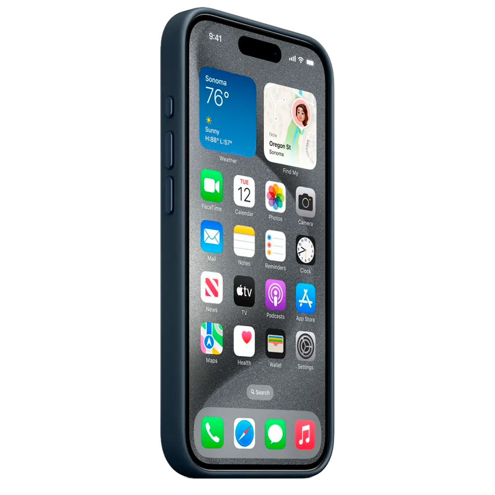 Тканевый чехол с поддержкой MagSafe Apple FineWoven Case для iPhone 15 Pro Max, Pacific Blue (Тихоокеанский синий)