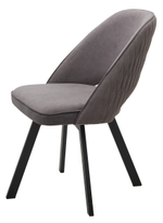 Стул М-City DISAUR Дуна (Duna) поворотный на поворотный на 360 градусов, B28 темно-серый, Велюр, Черный каркас