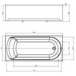 Акриловая ванна Aquatek Eco-friendly Ника 160x75 NIK160-0000001 без панелей, каркаса и слив-перелива