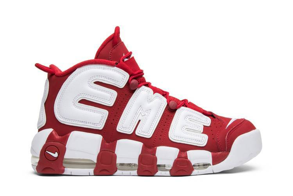 Кроссовки Supreme X Nike Air More Uptempo Red