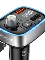 FM-трансмиттер+АЗУ 2.4 Borofone BC32 Black