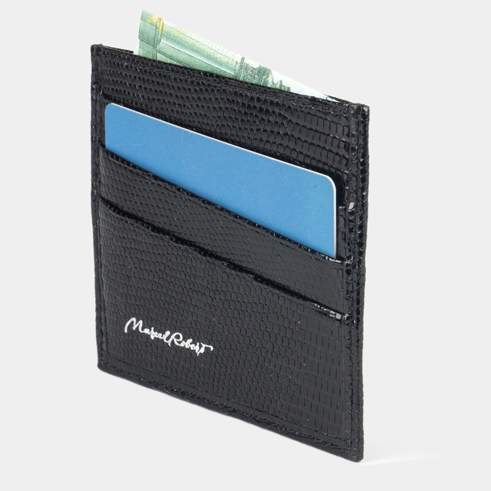 Картхолдер-визитница кожаная Carte черного цвета