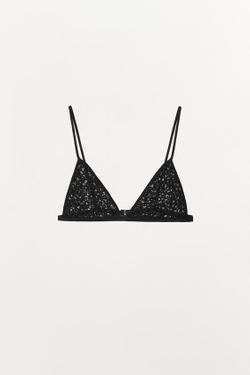 ZARA ТРЕУГОЛЬНЫЙ БЮСТГАЛЬТЕР С ТЕКСТУРОЙ, ЧЕРНЫЙ