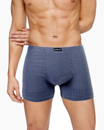 Мужские трусы-боксеры в клетку (Размер: XL) (Цвет: синий)