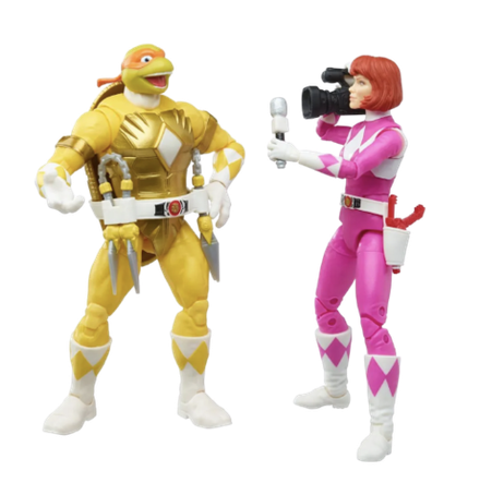 Фигурки Hasbro Lightning Collection Power Rangers X Teenage Mutant Ninja Turtles Collection Michelangelo Yellow and April Pink