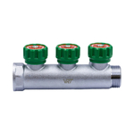 Коллектор 1''x3/4'' (евроконус) с регулировочными вентилями для подачи водоснабжения VRT (3 вых)