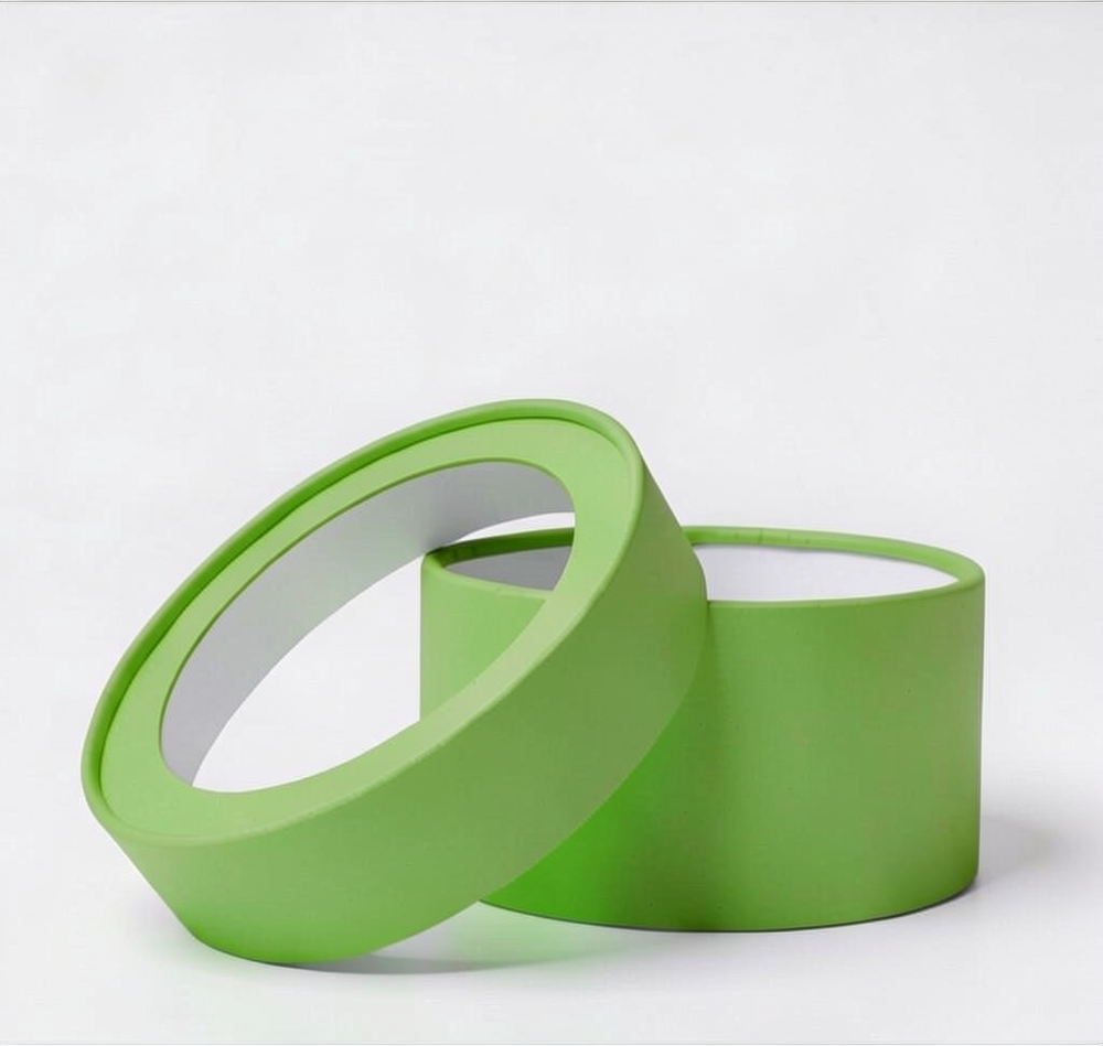 Бюджетная коробка с прозрачной крышкой(Ламинированная бумага) .Цвет:Зеленый.