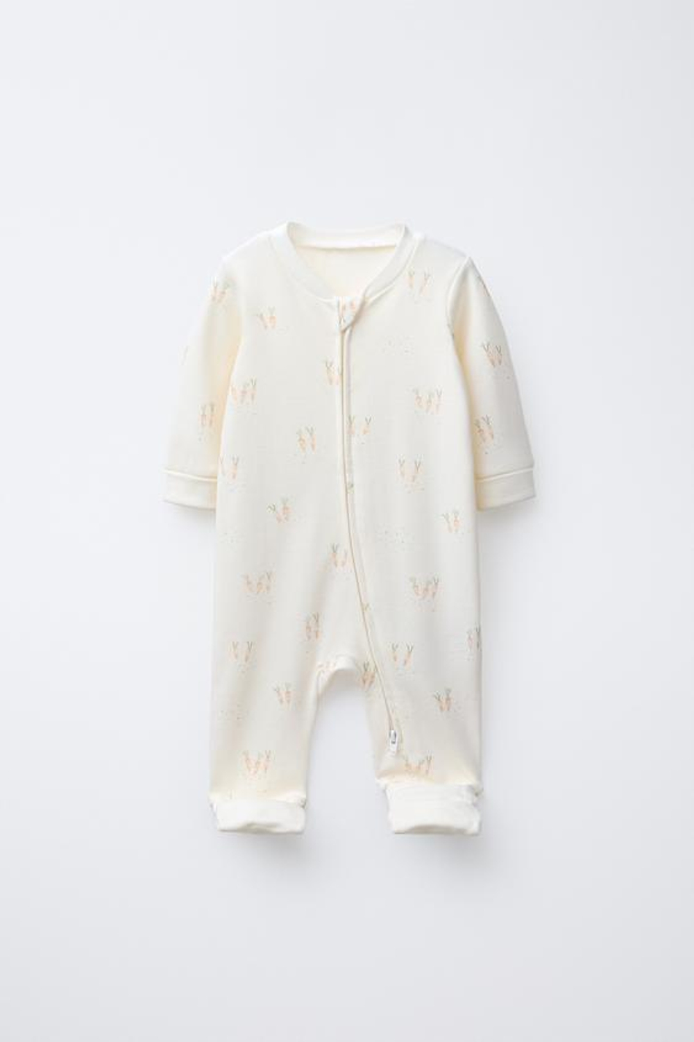 ZARA НАБОР ИЗ ДВУХ КОМБИНЕЗОНОВ С КРОЛИКАМИ И ТРАНСФОРМИРУЕМЫМИ НОЖКАМИ, БЕЖЕВЫЙ