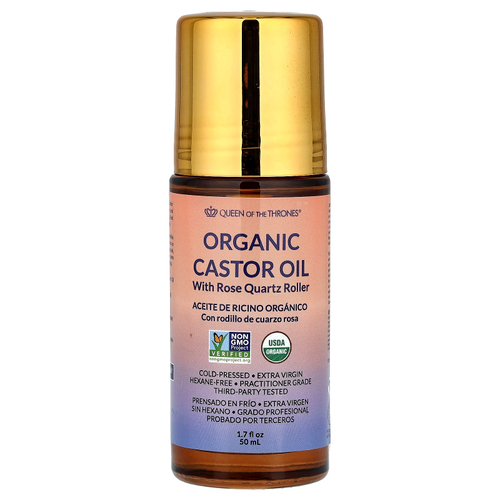 Queen of the Thrones, Органическое касторовое масло с розовым кварцем, 50 мл (1,7 жидк. Унции)