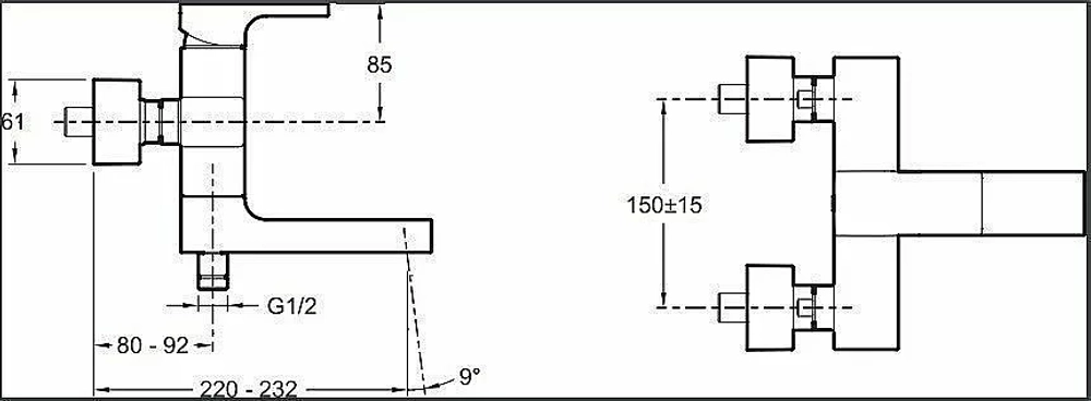 Смеситель для ванны и душа Jacob Delafon STRAYT E45370-CP