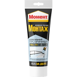 Жидкие гвозди Момент 1317436 Монтаж суперсильный прозрачный МВп-70 185 гр. | Момент