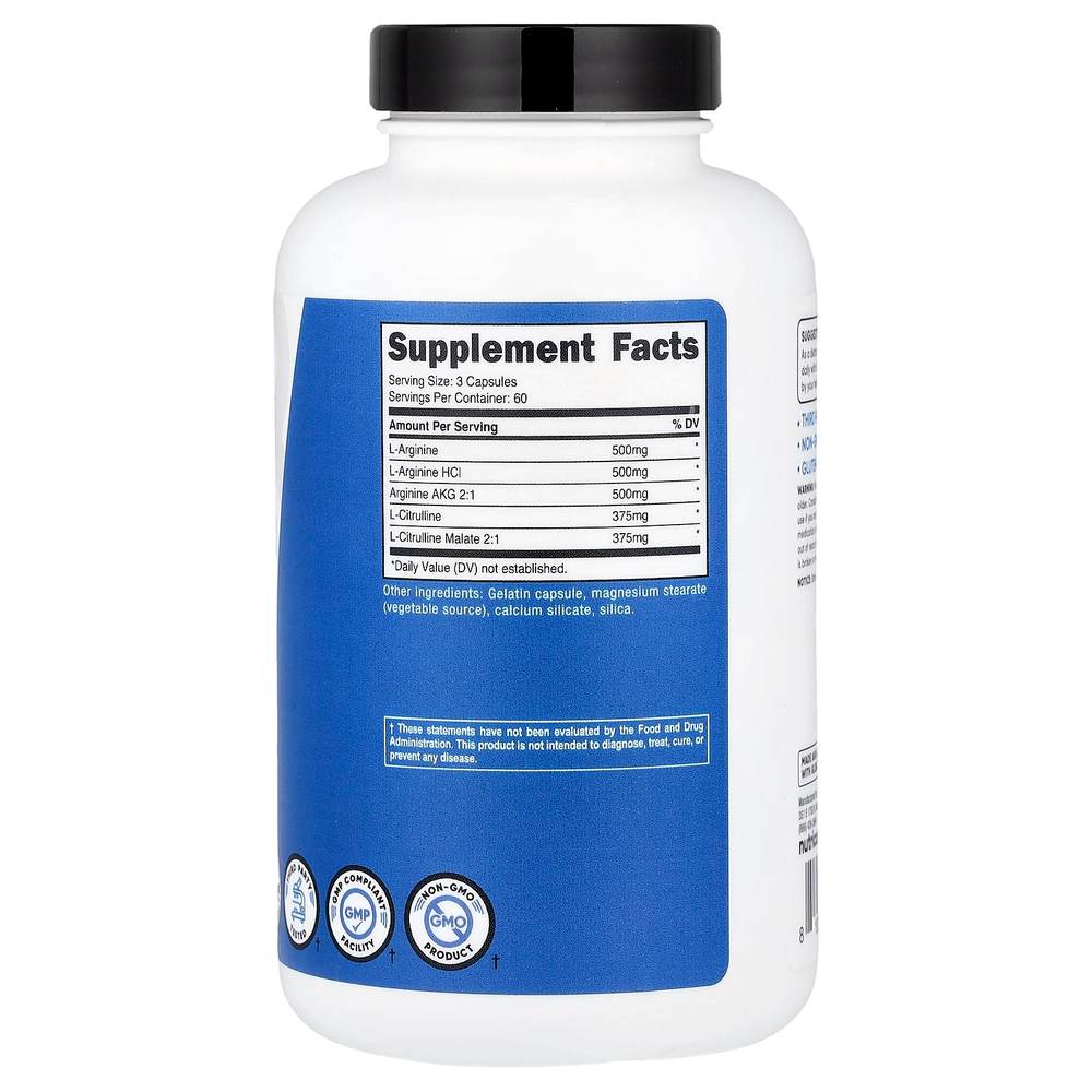 Nutricost, Performance, усилитель оксида азота, 180 капсул