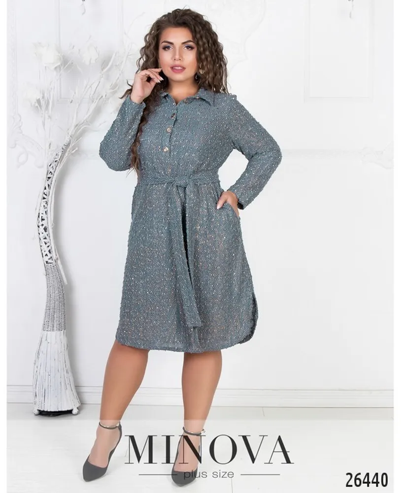 Платье 329-1-серый Minova