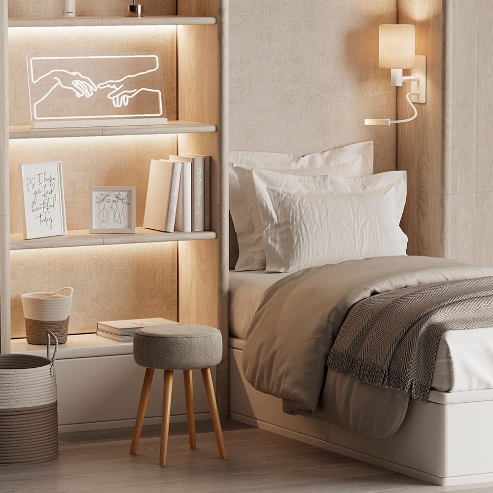 Табурет Carter, букле, бежевый