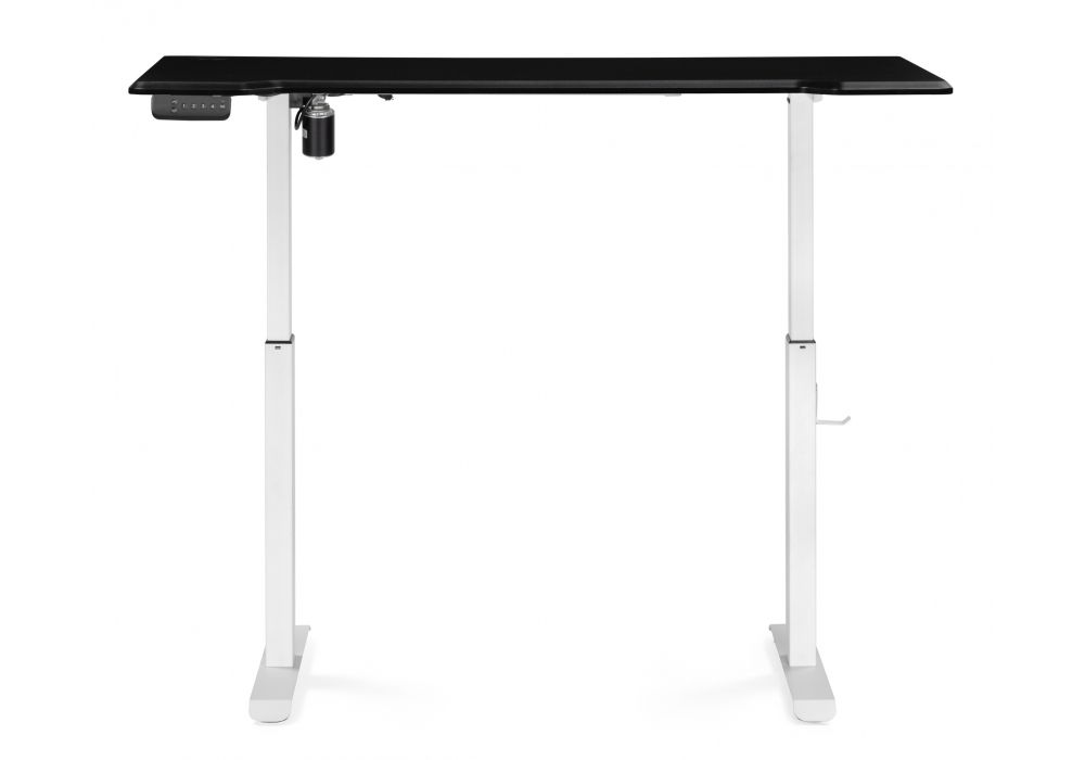 Компьютерный стол Маркос с механизмом подъема 140х80х75 черная шагрень / белый