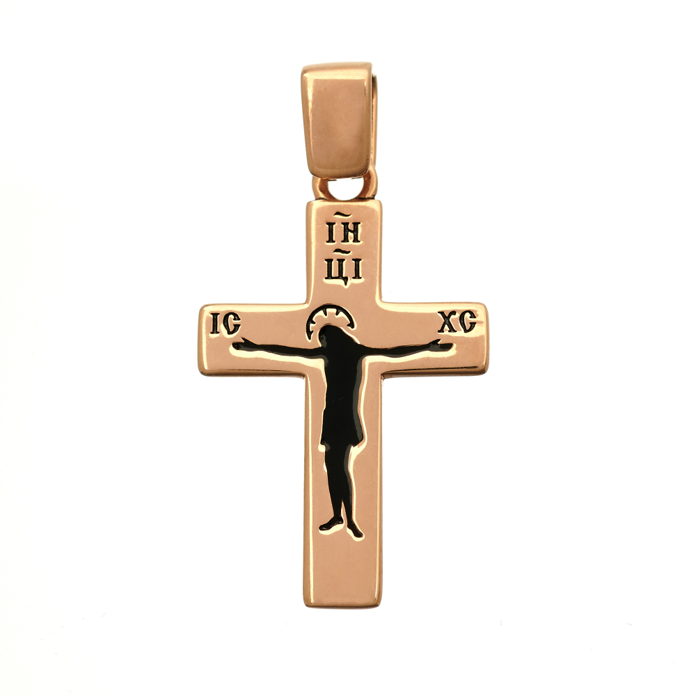 Крест из серебра/Позолота,чернение/С подвижным ухом