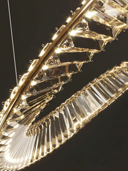 Люстра подвесная светодиодная Lanbos, LED 80 Вт, до 20 кв м, золотая